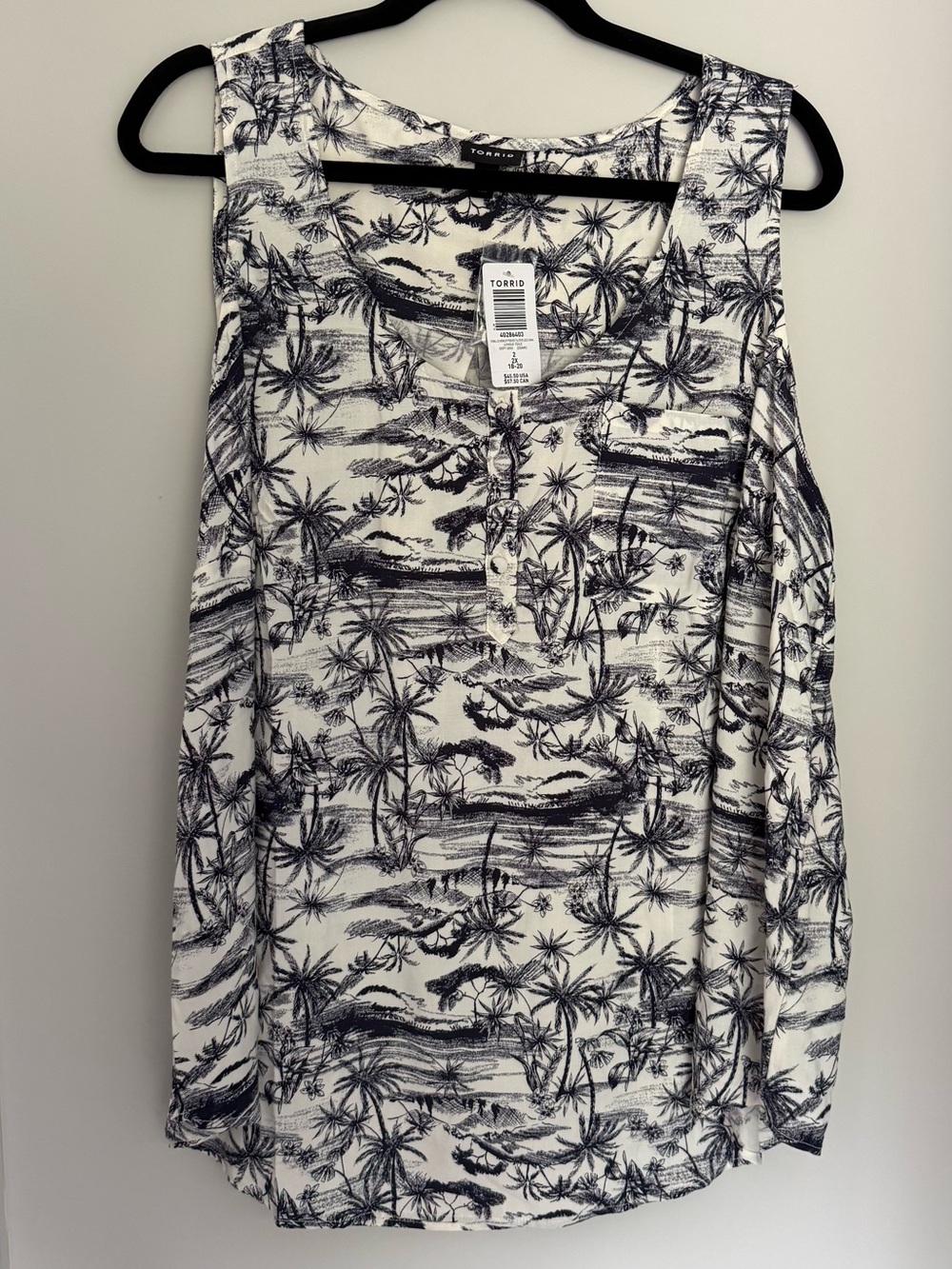 Torrid Challis Palm Print Cold Shoulder Top